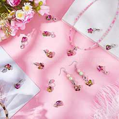 30Pcs 6 Styles Electroplate Glass European Dangle Charms&nbsp;HJEW-PH02219