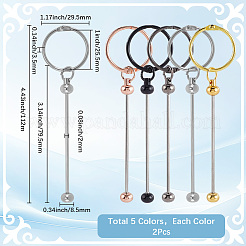 10Pcs 5 Colors Iron Bar Beadable Keychain Clasps&nbsp;AJEW-SC0003-91