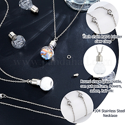 DIY 304 Stainless Steel & Glass Bottle Pendant Necklace Making Kits&nbsp;DIY-HS0001-59A