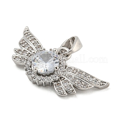 Brass Micro Pave Cubic Zirconia Pendants&nbsp;KK-Q812-01P