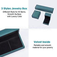 3pcs 3 styles PU Leather Jewelry Storage Boxes Set&nbsp;CON-DC0001-07