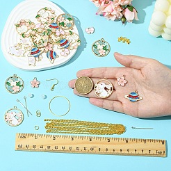 DIY Alloy Enamel Rabbit Earring Jewelry Making Kits&nbsp;DIY-YW0010-72