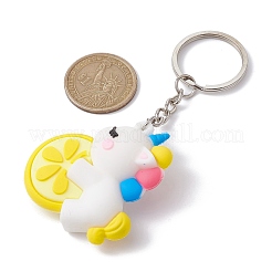 2Pcs 2 Styles Cartoon Unicorn PVC Plastic Keychain&nbsp;KEYC-JKC00675