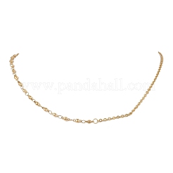 304 Stainless Steel Textured Cable Chain Ball Link Chain Necklaces for Women&nbsp;NJEW-JN05596