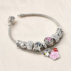 Alloy Enamel European Beads Charm Bracelets&nbsp;BJEW-F495-16P