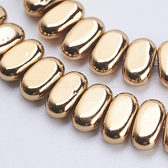 Electroplate Non-magnetic Synthetic Hematite Beads Strands&nbsp;G-J382-4x8x2mm-B01