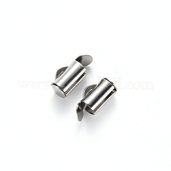 Tarnish Resistant 304 Stainless Steel Slide On End Clasp Tubes&nbsp;STAS-S115-01A-P