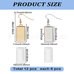 12Pcs 2 Colors 304 Stainless Steel Earring Hooks&nbsp;STAS-LP0002-04