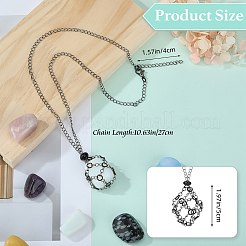 3Pcs 3 Style Brass Braided Macrame Pouch Empty Stone Holder for Pendant Necklaces Making&nbsp;NJEW-SZ0001-63