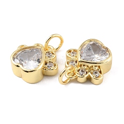 Rack Plating Brass Micro Pave Cubic Zirconia Charms&nbsp;KK-C021-07G