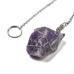 Rough Raw Natural Amethyst Pendant Hanging Ornaments&nbsp;G-PW0007-084H