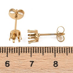 304 Stainless Steel Flat Round Stud Earring Findings&nbsp;STAS-D389-04C-G