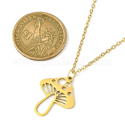 201 Stainless Steel Mushroom Pendants Necklaces&nbsp;NJEW-JN04562-01
