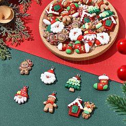40Pcs 8 Styles Christmas Opaque Resin Pendants&nbsp;RESI-YW0005-54
