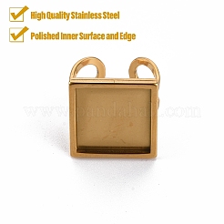 201 Stainless Steel Cuff Pad Ring Settings&nbsp;STAS-S080-041D-G