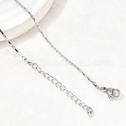 1.3MM 304 Stainless Steel Boston Link Chains Necklaces for Women Men&nbsp;NJEW-Z115-12P-04