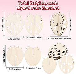 24Pcs 2 Styles Unfinished Wood Strawbeery Ornaments&nbsp;WOOD-SC0002-26