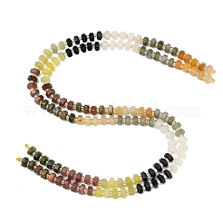 Synthetic Blue Goldstone & Natural Yellow Aventurine & Labradorite & Quartz Crystal & Lemon Jade & Strawberry Quartz & Unakite Beads Strands&nbsp;G-G317-A02-3x6mm