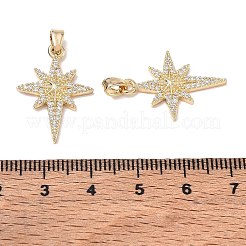 Brass Micro Pave Clear Cubic Zirconia Pendants&nbsp;CU-CBA3371-03G