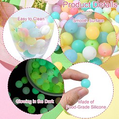 100Pcs Luminous Silicone Beads&nbsp;SIL-CJC0012-07