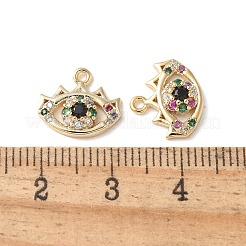 Brass Micro Pave Clear Cubic Zirconia Pendants&nbsp;KK-Q031-47G-07