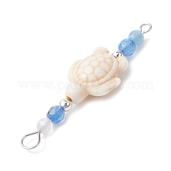 4Pcs 4 Colors Summer Beach Dyed Synthetic Turquoise Connector Charms&nbsp;PALLOY-JF03747-02