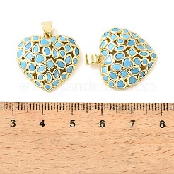 Brass Micro Pave Sky Blue Cubic Zirconia Pendants&nbsp;CU-CBA6938-07G-01