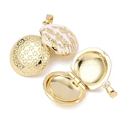 Brass Enamel Locket Pendants&nbsp;KK-G543-01G-01