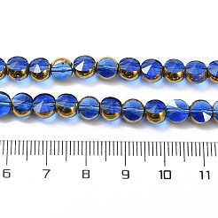 Half Plated Electroplate Transparent Glass Beads Strands&nbsp;EGLA-E060-02A-HP08
