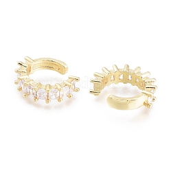 Brass Micro Pave Clear Cubic Zirconia Cuff Earrings&nbsp;EJEW-G279-07G
