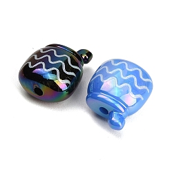 UV Plating Embossed Opaque Acrylic Beads&nbsp;AC-CBAEEF4-15