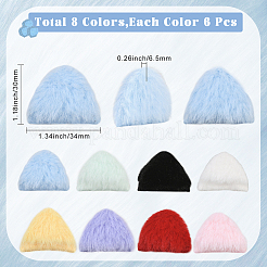 48Pcs 8 Colors Plush Cloth Cat Ears&nbsp;FIND-SC0020-30