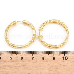 Brass Micro Pave Cubic Zirconia Hoop Earrings&nbsp;EJEW-P346-08G-01