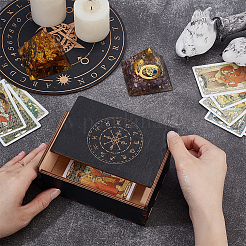 1Pc Rectangle Engraved Wooden Sliding Lid Boxes&nbsp;CON-UN0001-03B