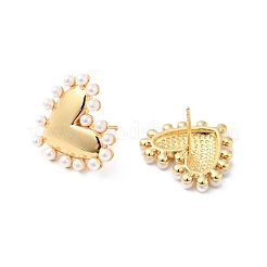 Rack Plating Brass with Acrylic Beads Stud Earrings for Women&nbsp;EJEW-G311-06G