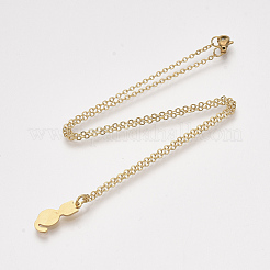 201 Stainless Steel Kitten Pendant Necklaces&nbsp;NJEW-T009-JN125-40-2