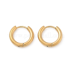 202 Stainless Steel Huggie Hoop Earrings&nbsp;X-EJEW-F111A-14mm-G01