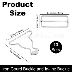 10 Sets Iron Gourd Buckle and In-line Buckle&nbsp;DIY-BBC0002-75B-P