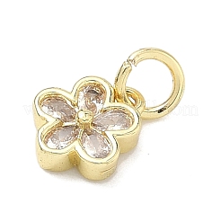 Brass Micro Pave Cubic Zirconia Pendants&nbsp;KK-K417-12G