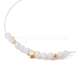 Natural Round Moonstone Beads Braided Bead Bracelets for Women&nbsp;BJEW-JB11655-02