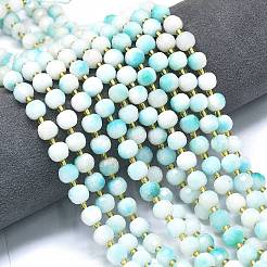 Natural Dyed White Jade Beads Strands&nbsp;G-K389-E16-01