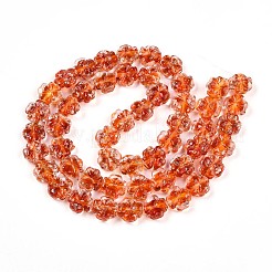 Luminous Handmade Gold Foil Glass Beads Strands&nbsp;FOIL-N029-01C