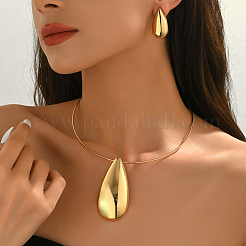 Iron Teardrop Pendant Choker & Stud Earring Sets for Women&nbsp;HI1205