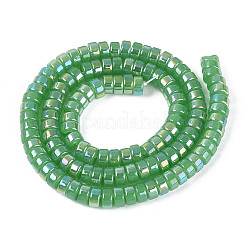 AB Color Plated Imitation Jade Glass Beads Strands&nbsp;GLAA-T026-3x6mm-J03