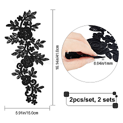 2 Sets Lace Embroidery Costume Accessories&nbsp;DIY-GF0004-92