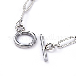 Tarnish Resistant 304 Stainless Steel Textured Paperclip Chain Bracelets&nbsp;X-BJEW-JB05112