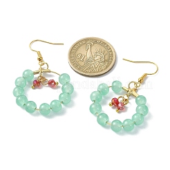 Imitation Jade Glass Beaded Ring Dangle Earrings&nbsp;EJEW-JE05568