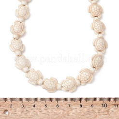 Ocean Sea Turtule Dyed Synthetic Turquoise Beaded Necklaces for Women&nbsp;NJEW-JN06075