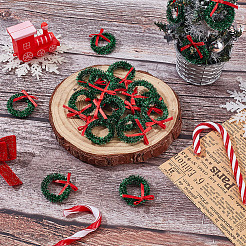 Polyester with Iron Miniature Christmas wreath&nbsp;AJEW-WH0609-182A