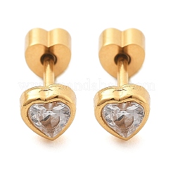 304 Stainless Steel Rhinestone Stud Earrings for Women&nbsp;EJEW-M068-02G